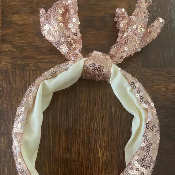 SOLD| Cute pink glittery/sequin reindeer headband. - Picture 1 of 1
